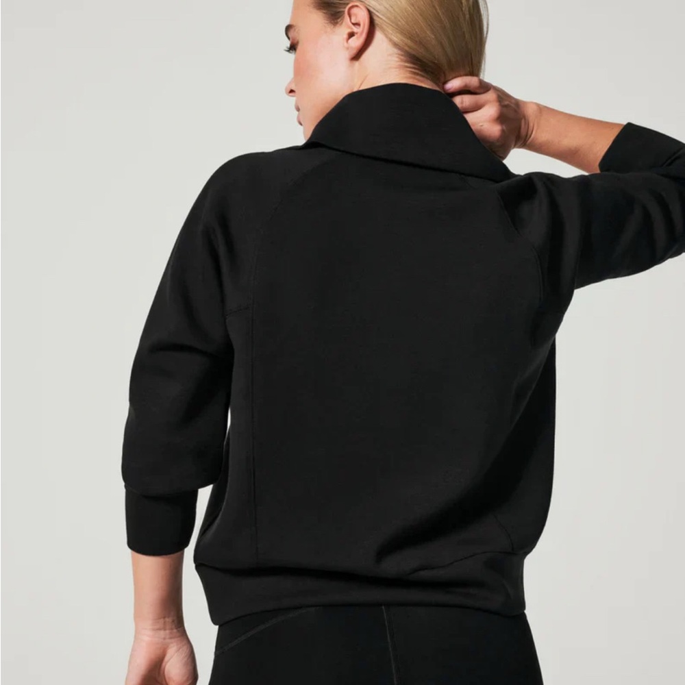 Spanx Air Essentials Black Half-Zip Sweatshirt NWT - image 2